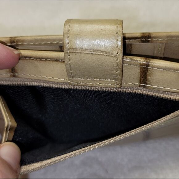 Bosca Bone Color Croc Embossed Leather Wallet - Picture 5 of 5